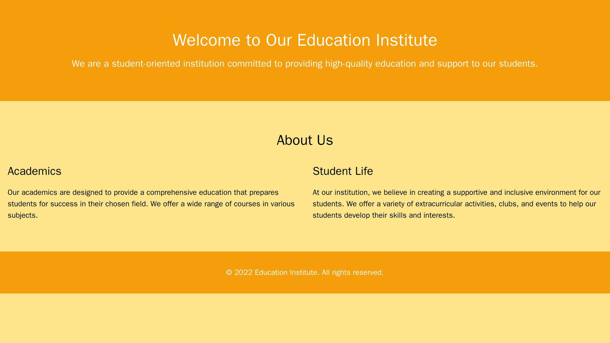 Education Institute: A student-oriented website layout with a vibrant color scheme of school colors, a prominent search  Web Template 583