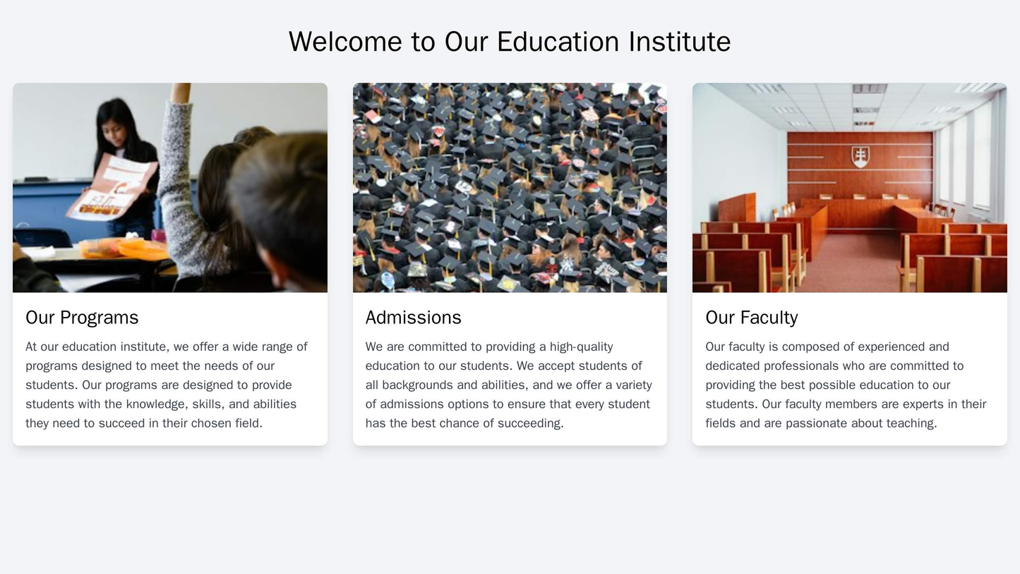 Education Institute: A neat and organized design with a centrally-aligned, scrolling banner showcasing different courses Web Template 642