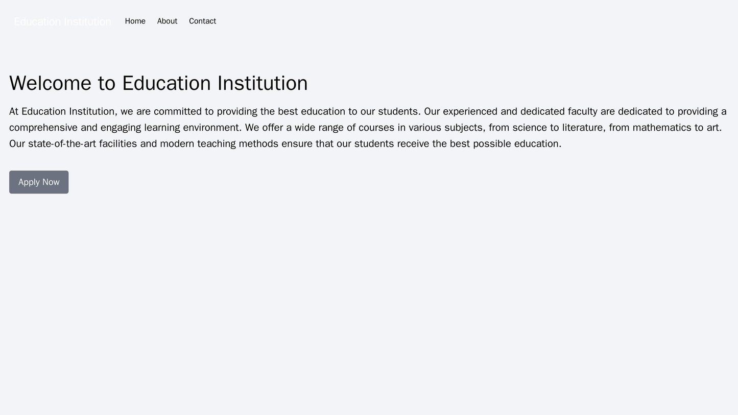 Education Institution: A professional and organized layout with a full-screen hero image, a clear and concise navigation Web Template 1421