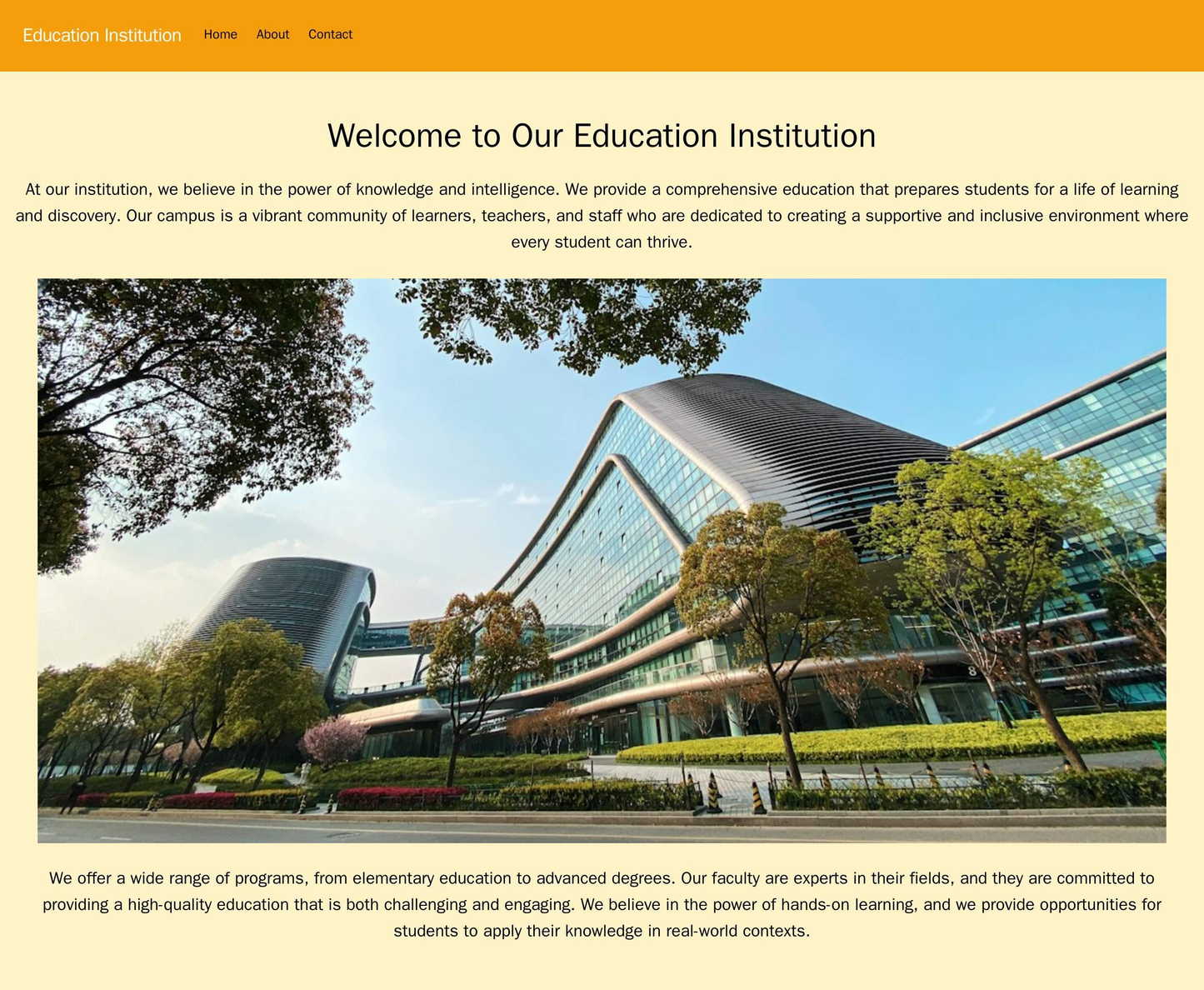 Education Institution: A traditional design with a centrally positioned logo and a top navigation menu. The background i Web Template 1640