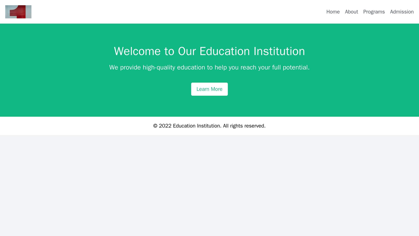 Education Institution: A knowledgeable and engaging design with a centered logo, a hero section with a call-to-action bu Web Template 1845