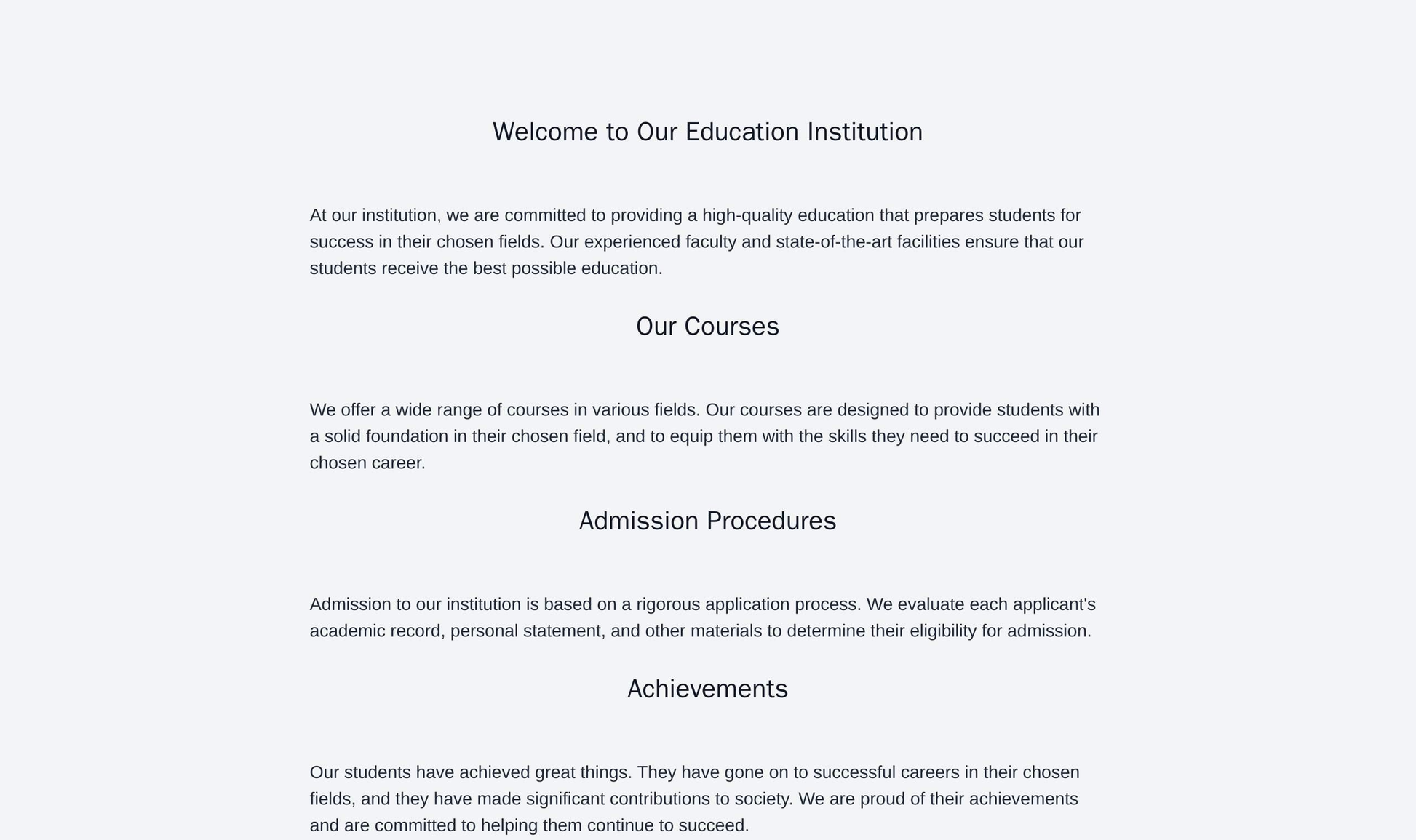 Education Institution Site: A simple and modern design with a full-width header image, a top navigation menu, and a cent Web Template 1712