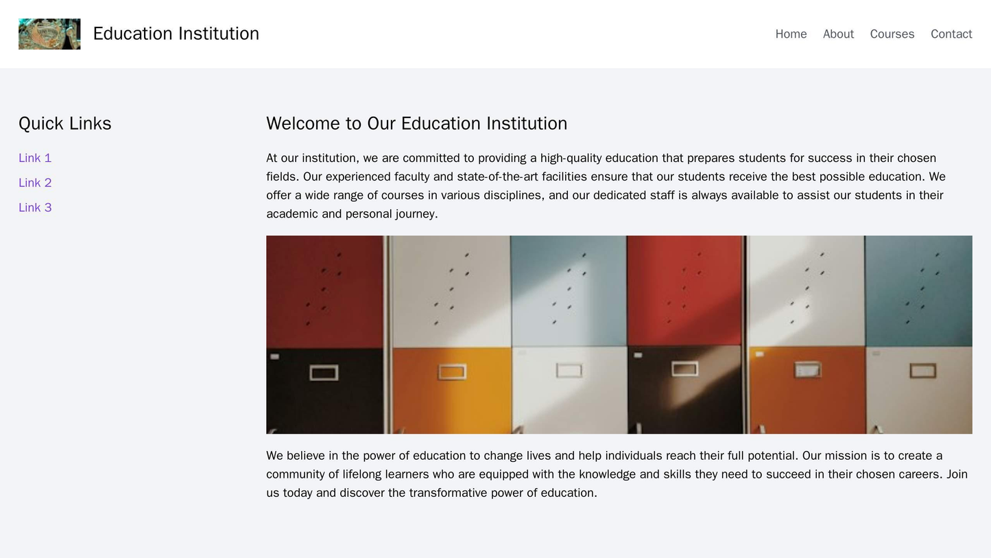 Education Institution Website: A classic and professional design with a top navbar, a centered logo, and a left sidebar  Web Template 983