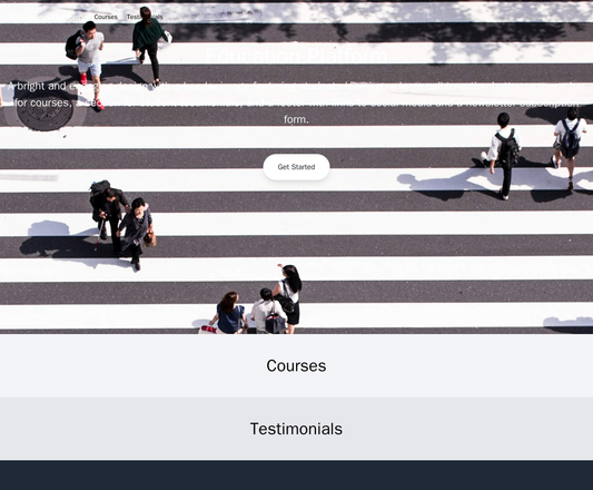 Education Platform: A bright and engaging design with a header image featuring students learning, a large call-to-action Web Template 1971