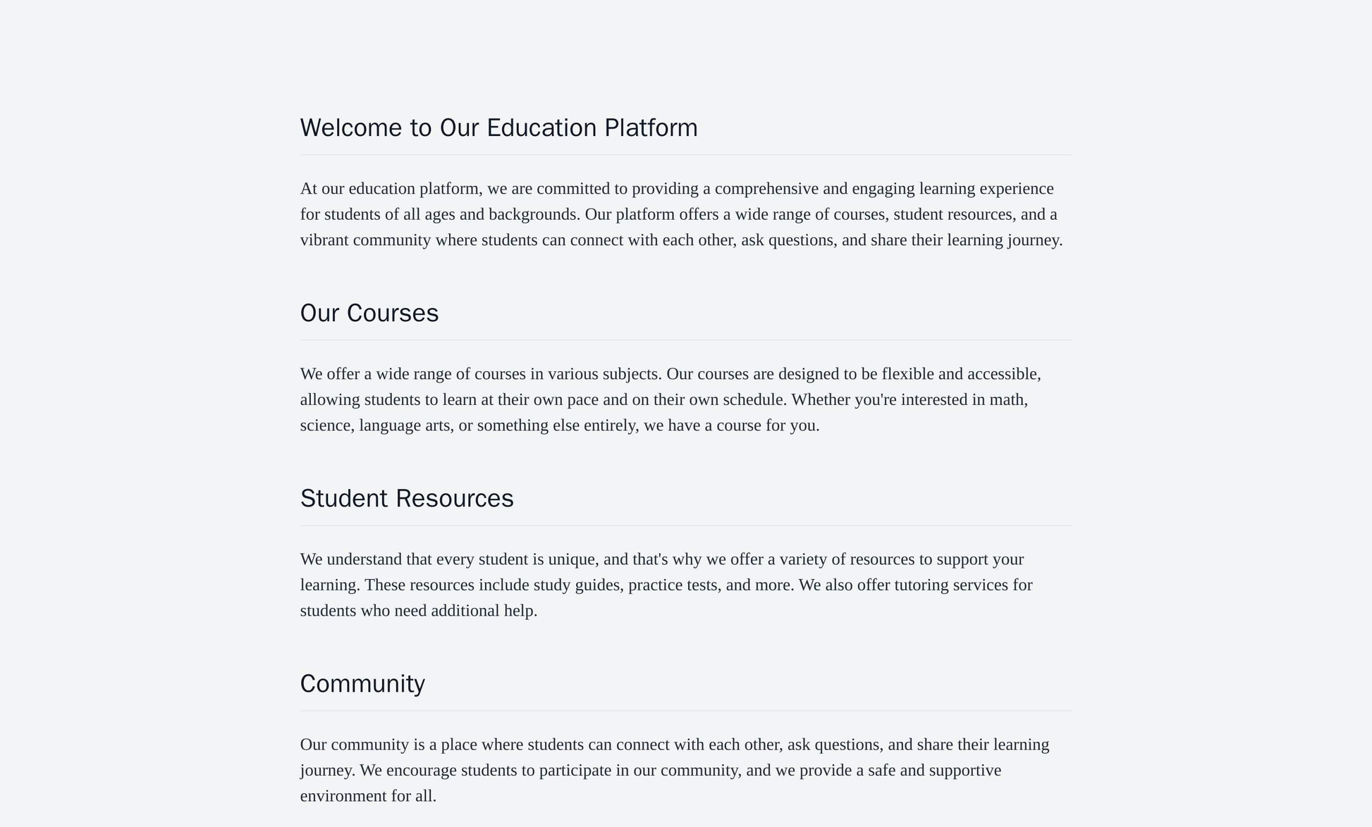 Education Platform: A student-focused layout with a central logo and a full-width header image showcasing the learning e Web Template 377