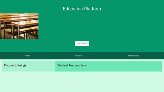 Education Platform: A multi-level layout with a large, prominent call-to-action button, a color scheme inspired by schoo Web Template 395