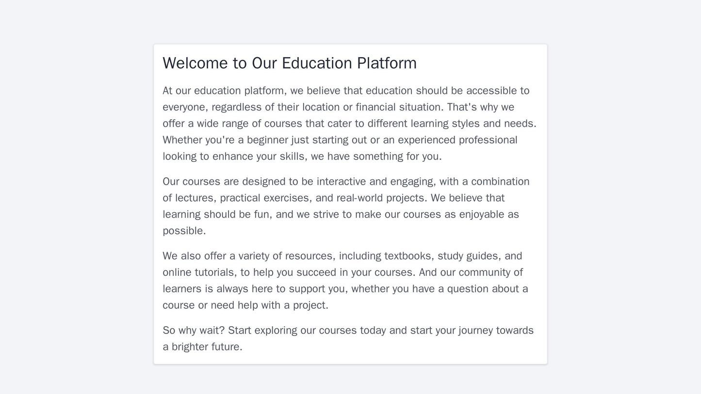 Education Platform: A visually appealing and interactive design featuring a full-screen banner with a call-to-action but Web Template 58