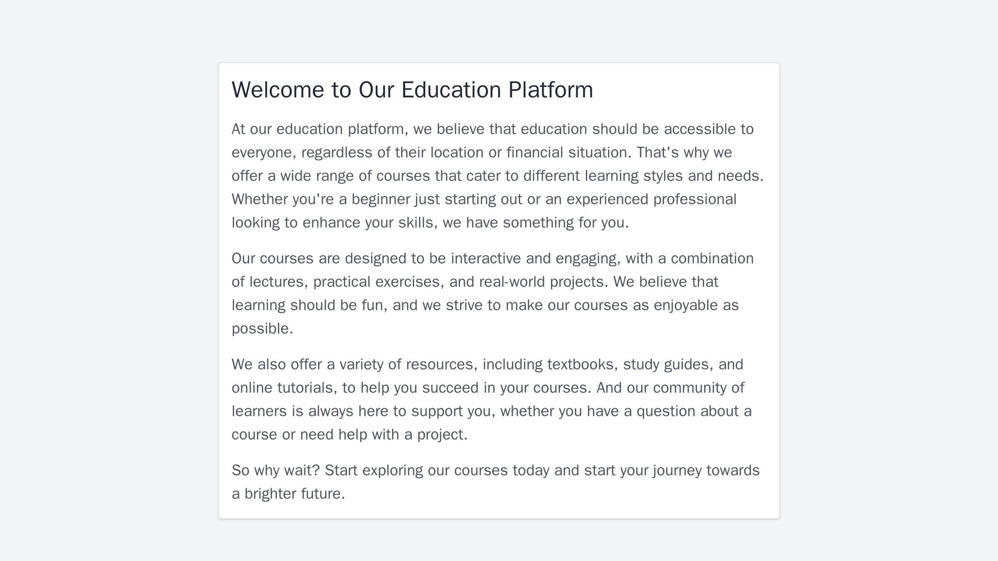 Education Platform: A visually appealing and interactive design featuring a full-screen banner with a call-to-action but Web Template 58