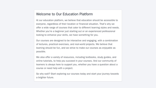 Education Platform: A visually appealing and interactive design featuring a full-screen banner with a call-to-action but Web Template 58