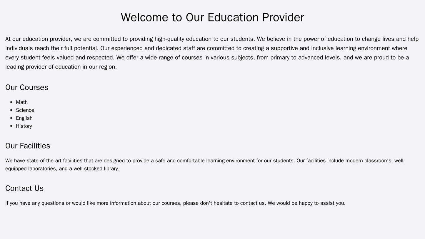 Education Provider: A clean and organized design with a prominent logo in the top center, a left-side navigation menu, a Web Template 319