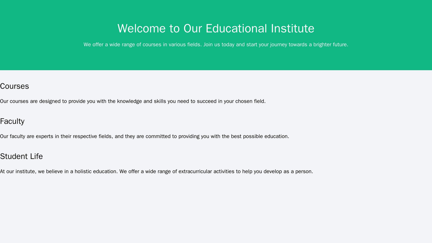 Educational Institute: A layout with a large header image and an information bar at the top displaying important announc Web Template 673