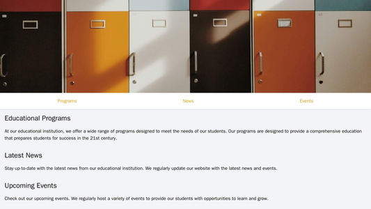 Educational Institution: A simple three-column design featuring a prominent header image, clear navigation, and separate Web Template 1238