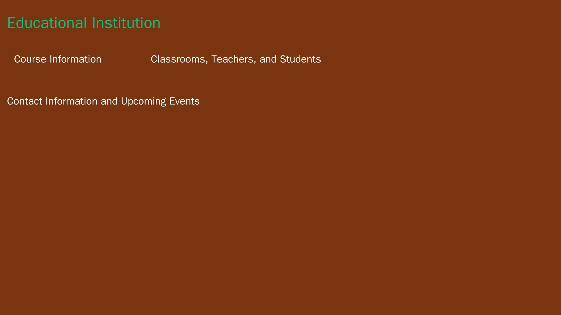 Educational Institution: A grid layout with smaller images of classrooms, teachers, or students, left sidebar for course Web Template 1315