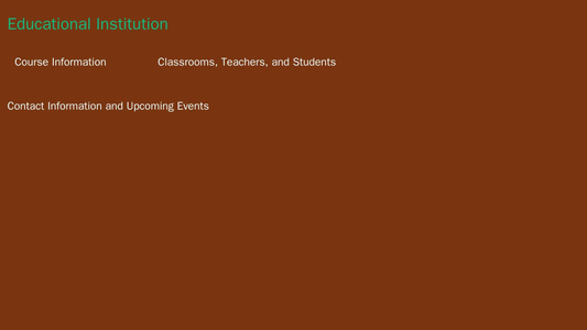 Educational Institution: A grid layout with smaller images of classrooms, teachers, or students, left sidebar for course Web Template 1315