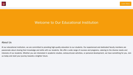 Educational Institution: A website with a clean and organized design. A header with a logo on the left, and a search bar Web Template 1426