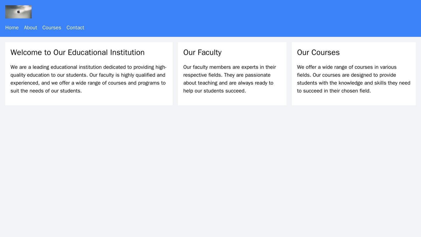 Educational Institution: A three-column layout, with a welcome message and faculty profiles on the left, information abo Web Template 1772