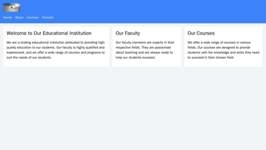 Educational Institution: A three-column layout, with a welcome message and faculty profiles on the left, information abo Web Template 1772