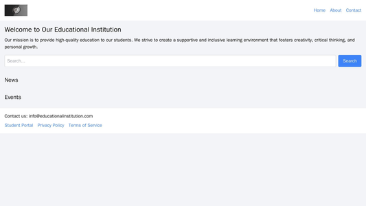 Educational Institution: A professional and informative design with a clean and simple layout. The logo is placed top le Web Template 480