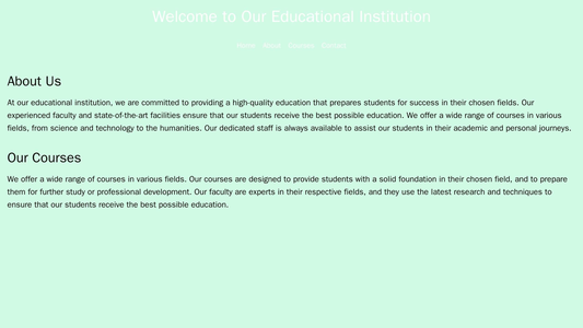 Educational Institution Site: A traditional layout with a centered logo, a main navigation menu spanning the top, a cont Web Template 1349