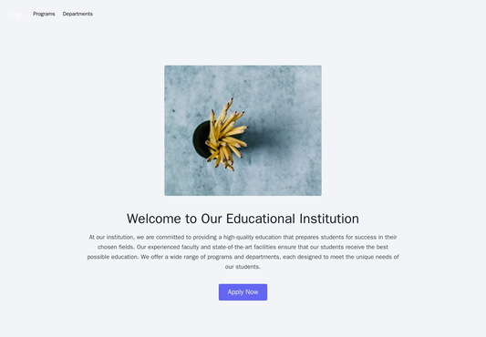 Educational Institution Site: Professional and informative design with a hero section showcasing an image and a call-to- Web Template 153