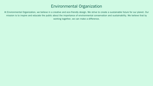 Environmental Organization: A creative and eco-friendly design with a centered logo and a full-width banner featuring an Web Template 254