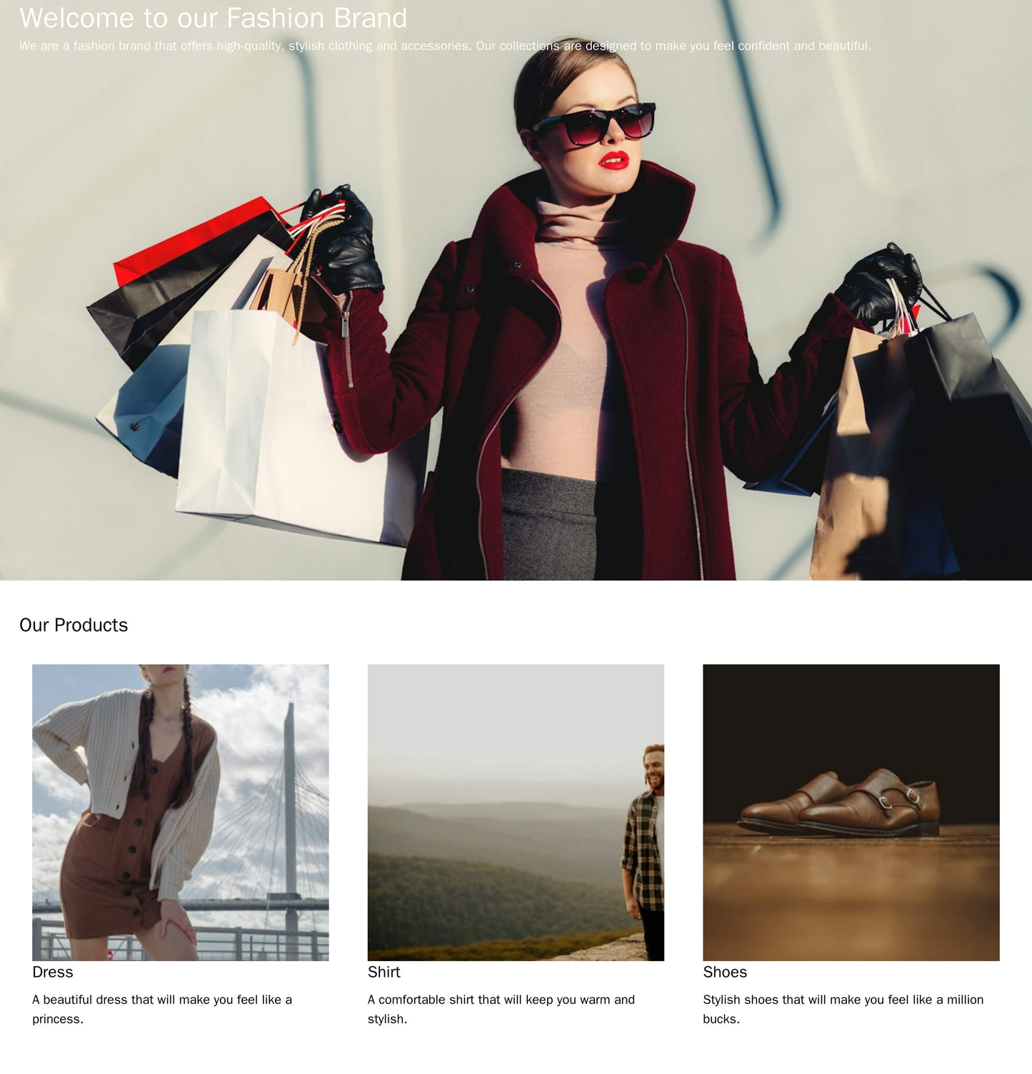 Fashion Brand: A visually stunning layout with a full-width hero image, overlapping text, and a grid-style product displ Web Template 1071