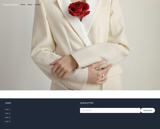 Fashion Brand: A visually rich site with a full-width header featuring changing models and collections, a secondary navi Web Template 1585