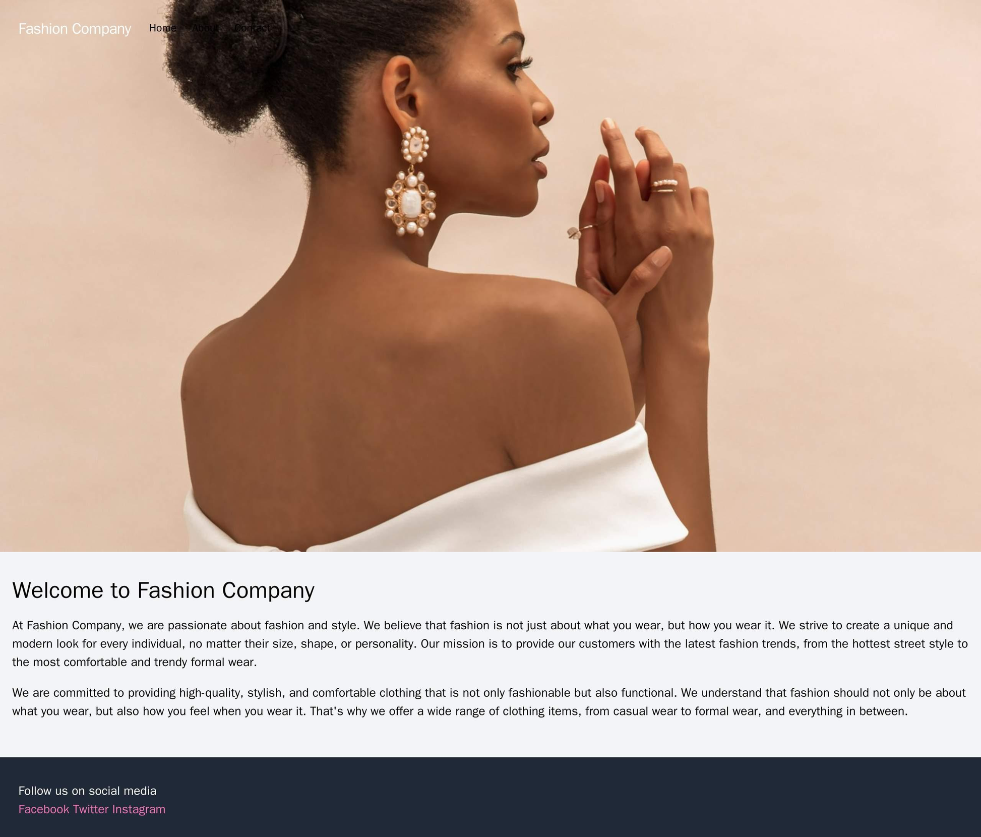 Fashion Company: A clean and modern design with a full-width header image of a model wearing the latest fashion trend. T Web Template 697