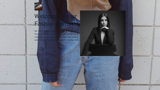 Fashion Retailer: A visually stimulating layout with a full-width, background image of a model wearing the latest fashio Web Template 1636