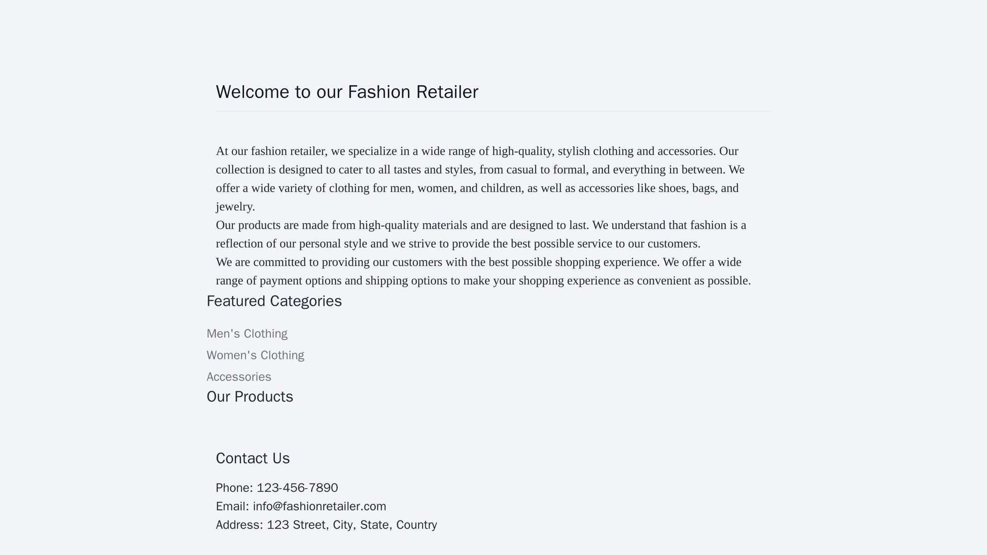 Fashion Retailer: A visually striking design with a full-width, rotating carousel of product images. A right sidebar for Web Template 742