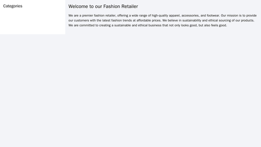 Fashion Retailer: A visually appealing site with a rotating carousel of images on the homepage, a fixed sidebar with cat Web Template 932