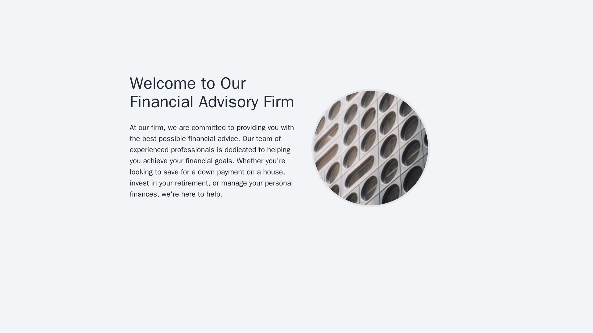 Financial Advisory Firm: A professional, clean design, featuring a centered logo with ample white space, and prominent p Web Template 752