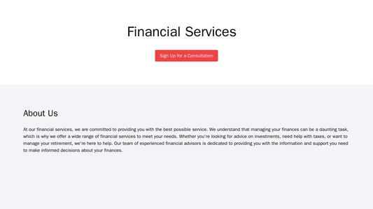 Financial Services: A sleek and sophisticated design with a minimalist color palette and clear typography. A large banne Web Template 199