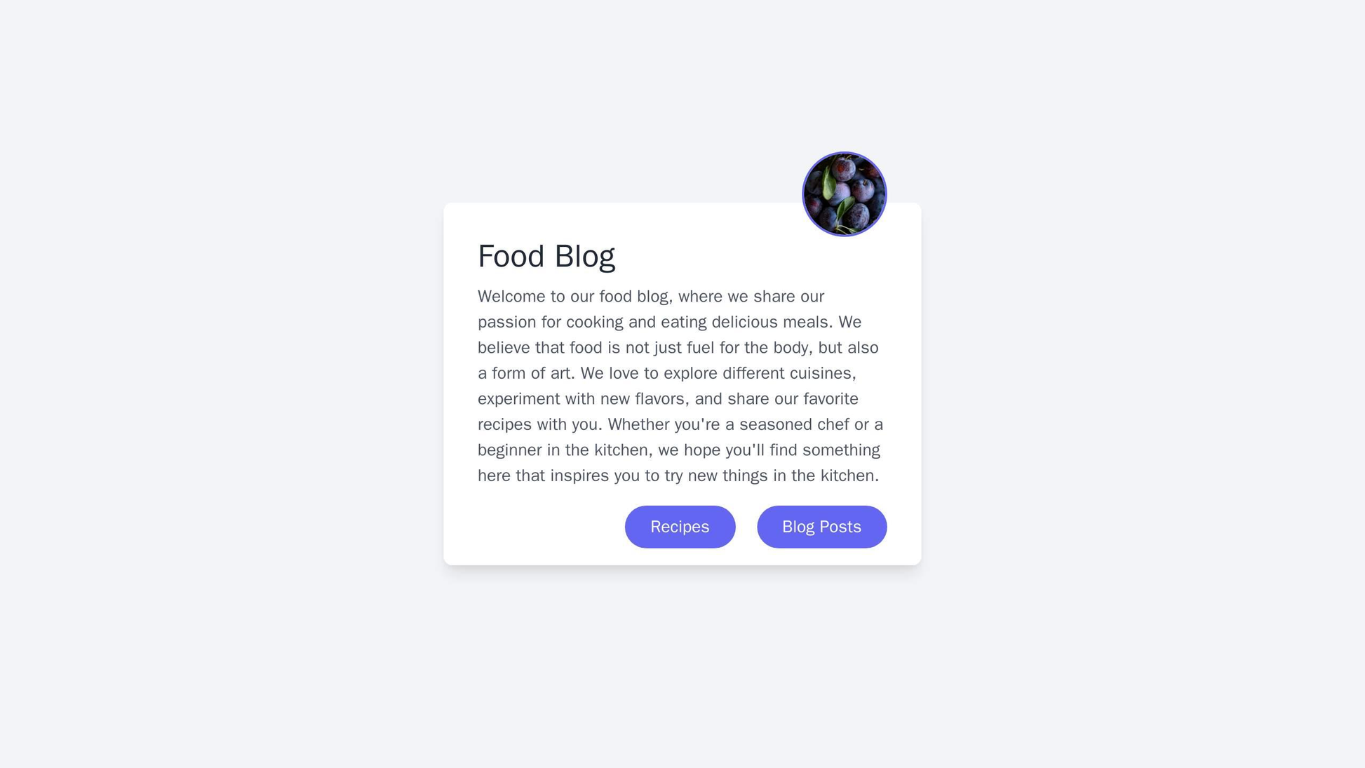 Food Blog: A warm and inviting design with a large banner image of a delicious meal at the top. The main navigation is p Web Template 1950