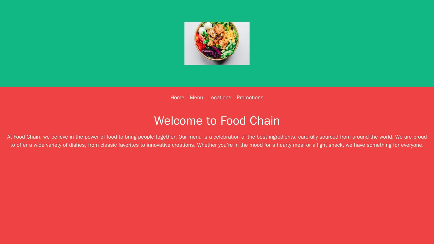 Food Chain: A high-contrast design featuring a large, centered logo, a horizontal navigation bar, and a full-width backg Web Template 1226