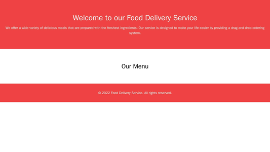 Food Delivery Service: A single-page design with a folded-paper effect and a large header image that showcases a delicio Web Template 174