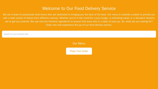 Food Delivery Service: A site with a design that evokes the feeling of a restaurant menu, a large, prominent search bar, Web Template 1848