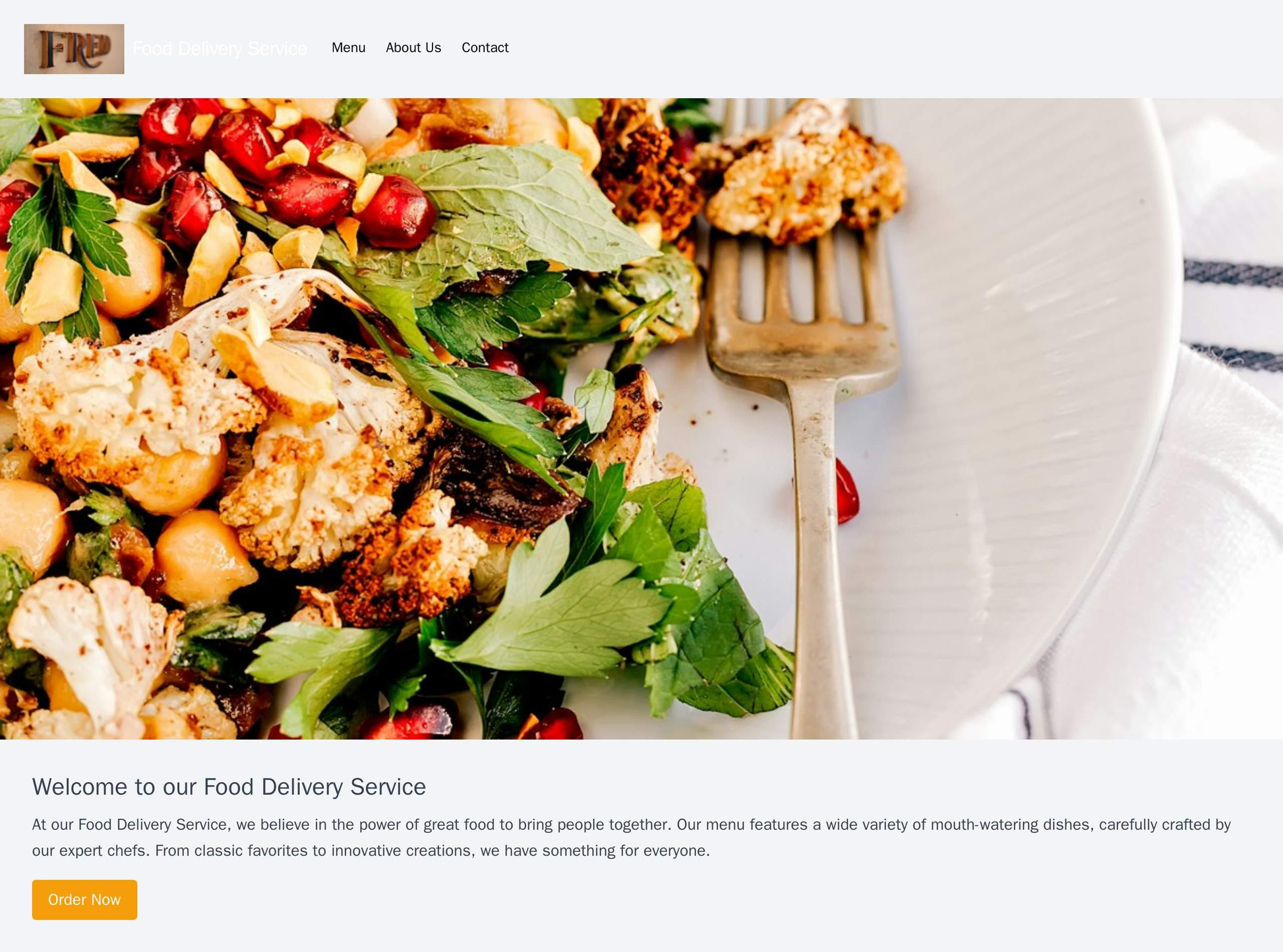 Food Delivery Service: A mouth-watering design featuring a large, appetizing image of a menu item at the top. The compan Web Template 472