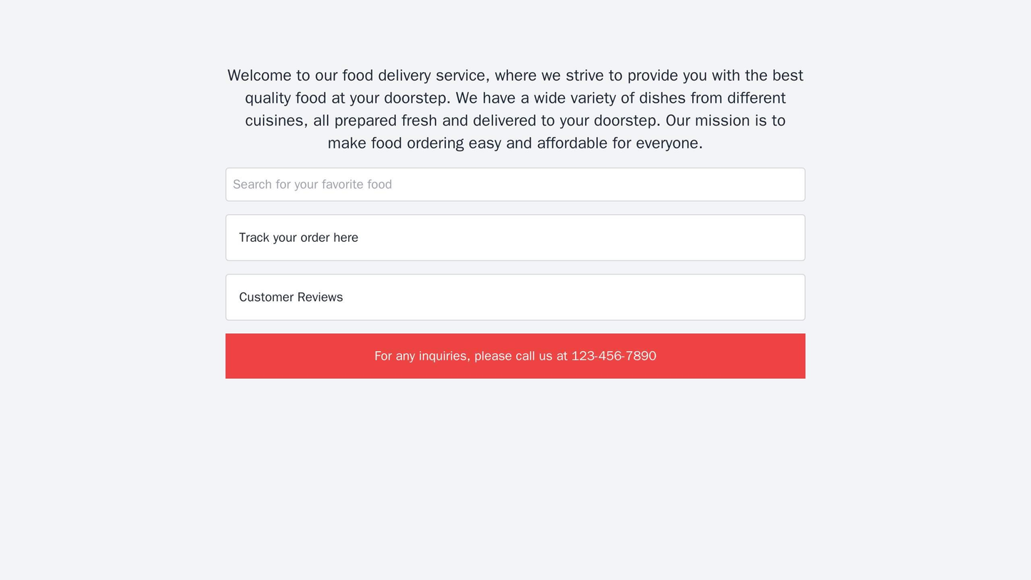 Food Delivery Service: A user-friendly website layout with a clean and simple design, a large and prominent search bar f Web Template 584