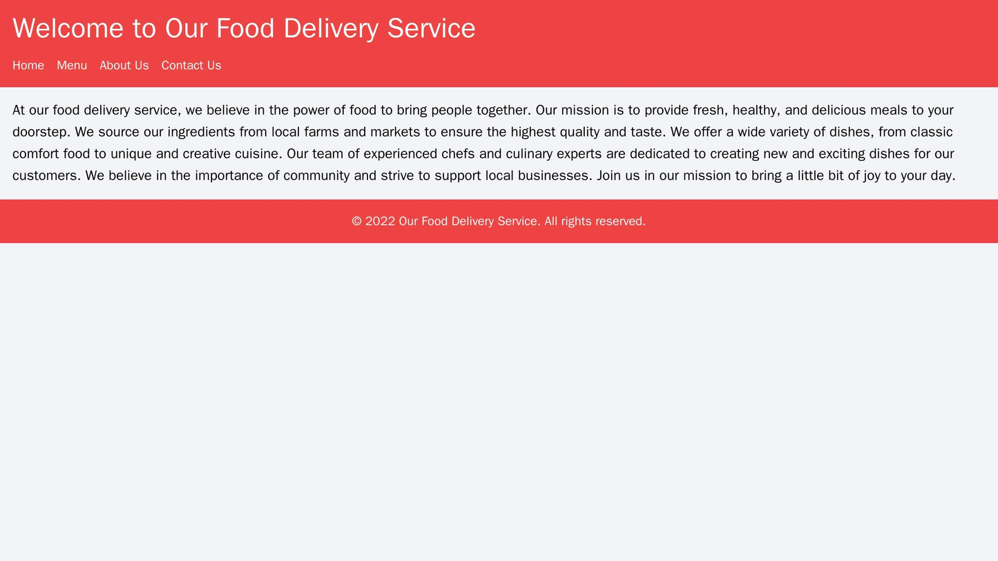 Food Delivery Service: A playful design with a colorful header featuring menu items, an easily accessible order portal o Web Template 634