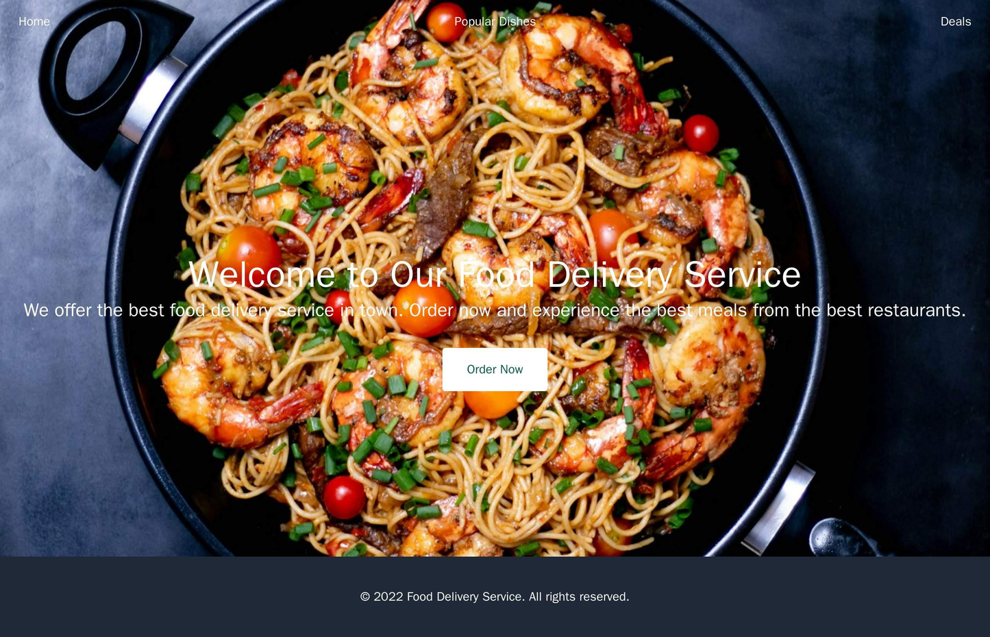 Food Delivery Service: A design with a mouth-watering background image and a prominent call-to-action button for orderin Web Template 655