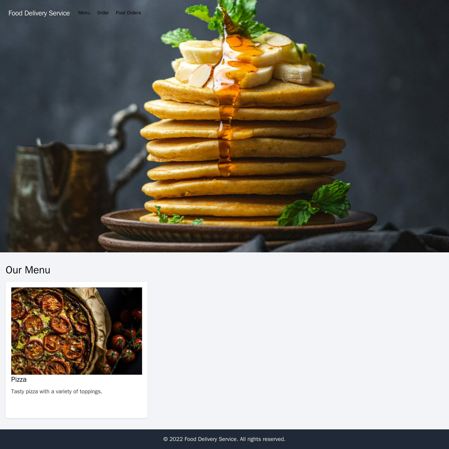 Food Delivery Service Website: A bright and playful design with a large hero banner image of delicious food, and a horiz Web Template 1878