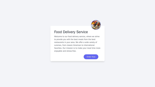 Food Delivery Service Website: A one-page design with a centered logo and food categories displayed as tiles. A bold col Web Template 1940