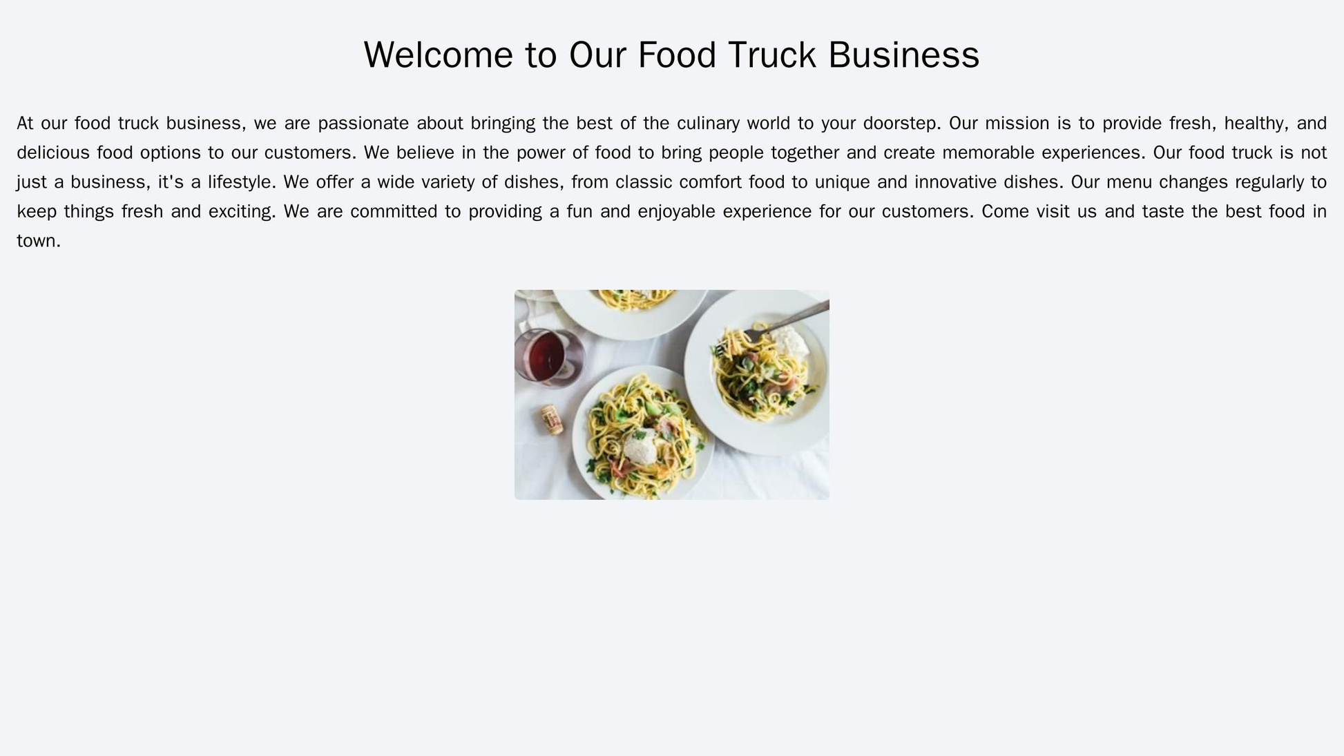 Food Truck Business: A vibrant and playful design with a full-length image of a food truck, a top navigation bar with li Web Template 1441