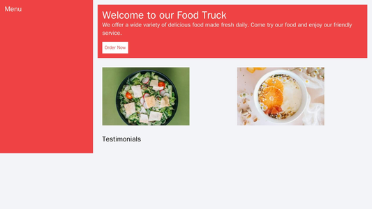 Food Truck Business: A mobile-friendly design with a colorful and playful layout. A top banner featuring a photo of the  Web Template 193