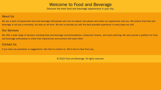 Food and Beverage: A visually rich, inviting design. Slideshow images of food items and recipes. Centered call-to-action Web Template 1408