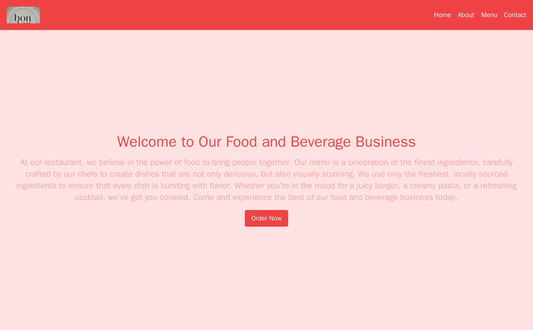 Food and Beverage Business: A mouthwatering design with a full-width, high-resolution food image and a call-to-action bu Web Template 1638