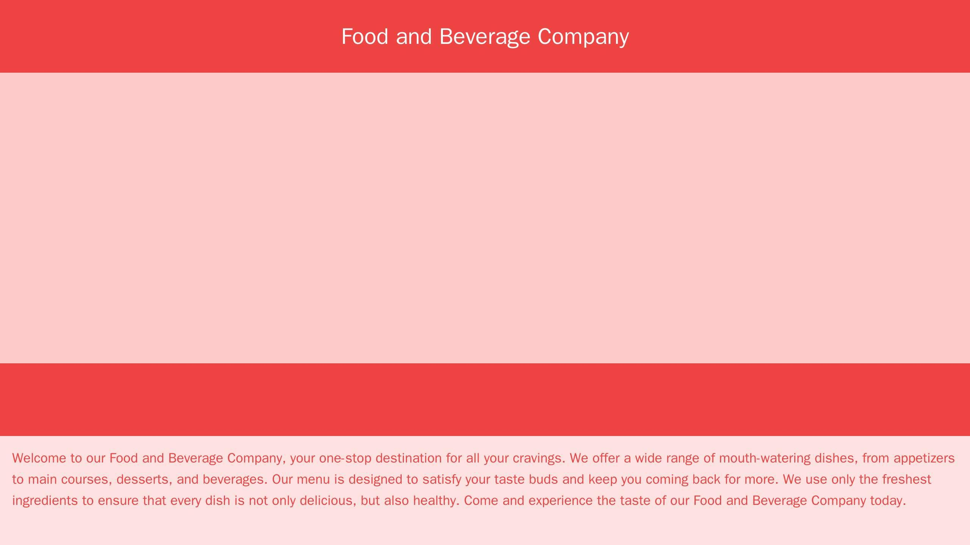 Food and Beverage Company: A mouth-watering design with a rotating carousel of images on the homepage, a centered logo a Web Template 320