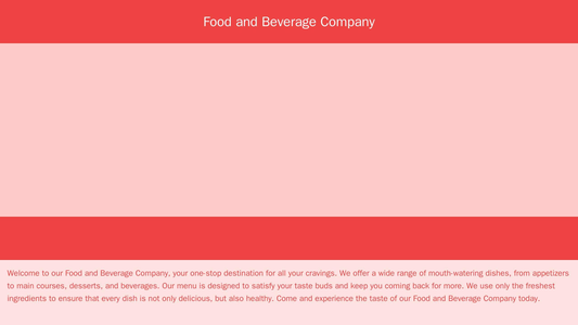 Food and Beverage Company: A mouth-watering design with a rotating carousel of images on the homepage, a centered logo a Web Template 320