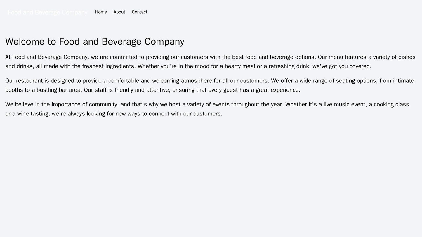 Food and Beverage Company Site: A juicy and vibrant design with a full-width hero image featuring a food or drink item,  Web Template 1120